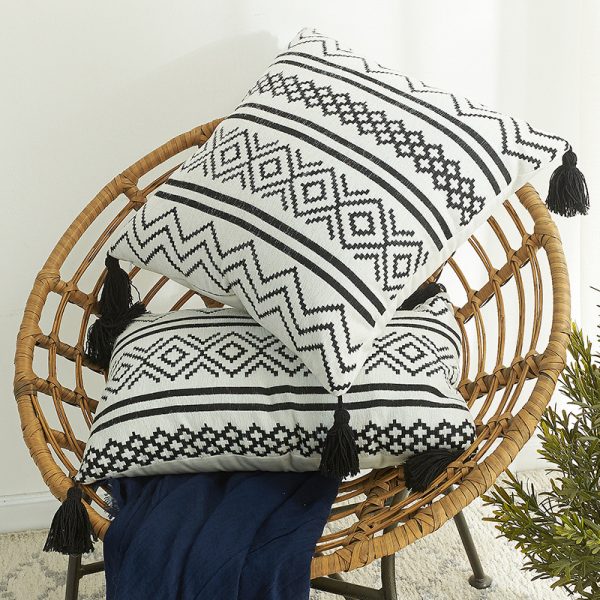 Nordic Moroccan Chenille Geometric Pillow Cushion (4)